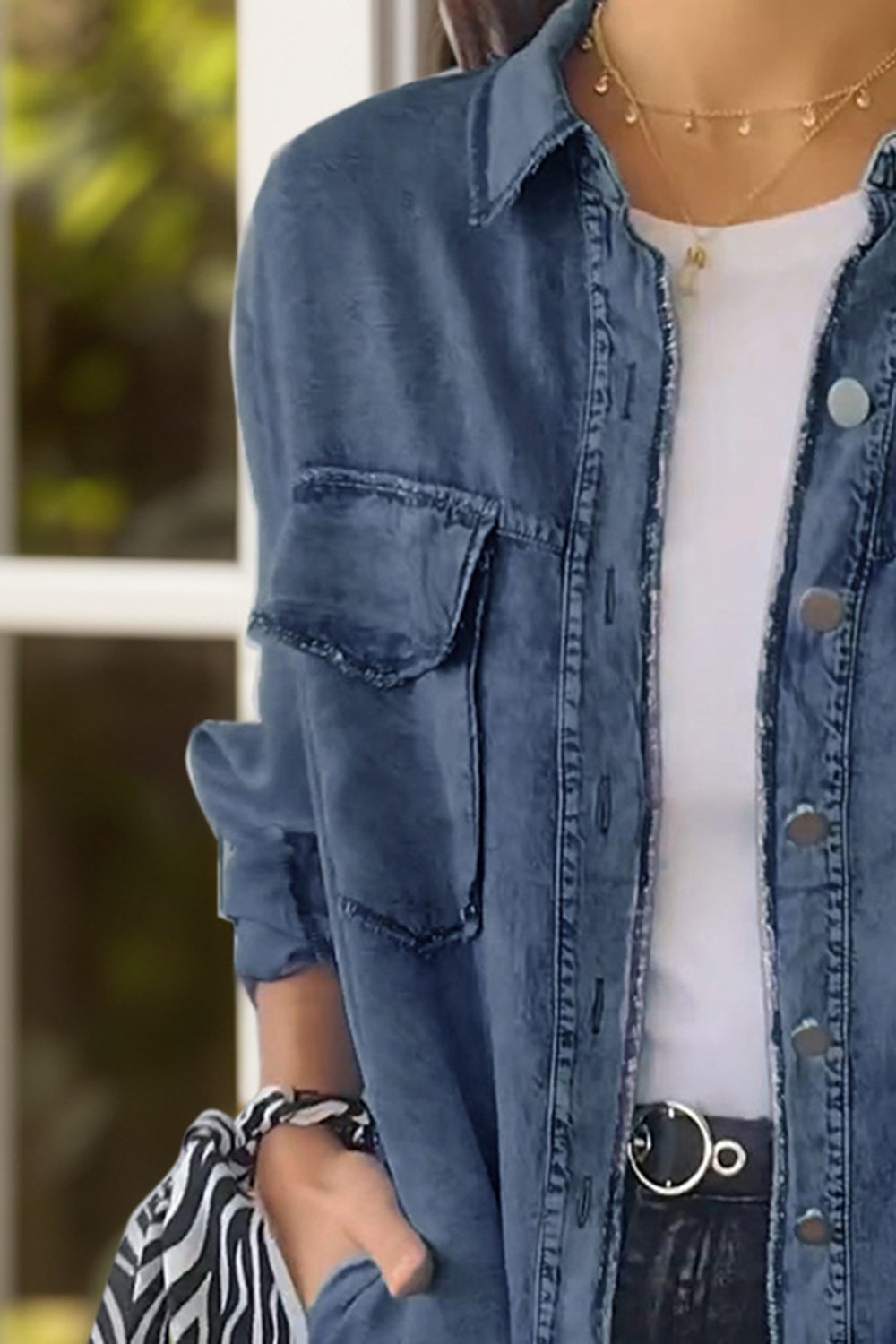 Deandra™ - Oversized Denim Shirt