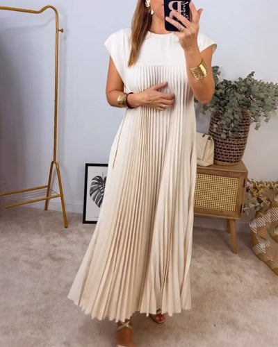 Sophia - Elegant Spliced Pleated Maxi Dress