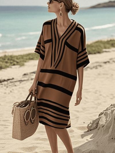 Sophia - Contrast Striped Dress