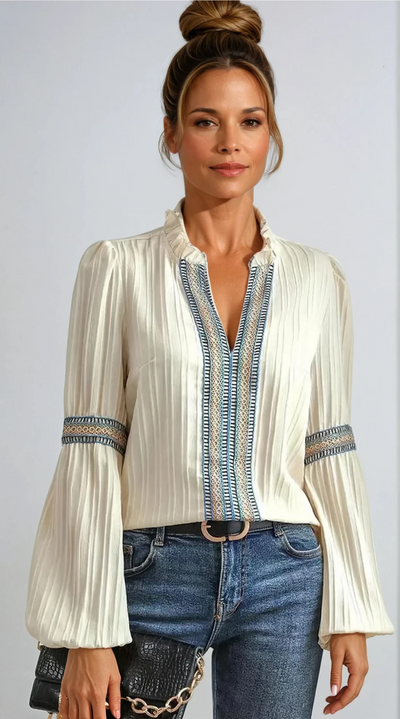 Valerie™ - Stunning V-Neck Blouse