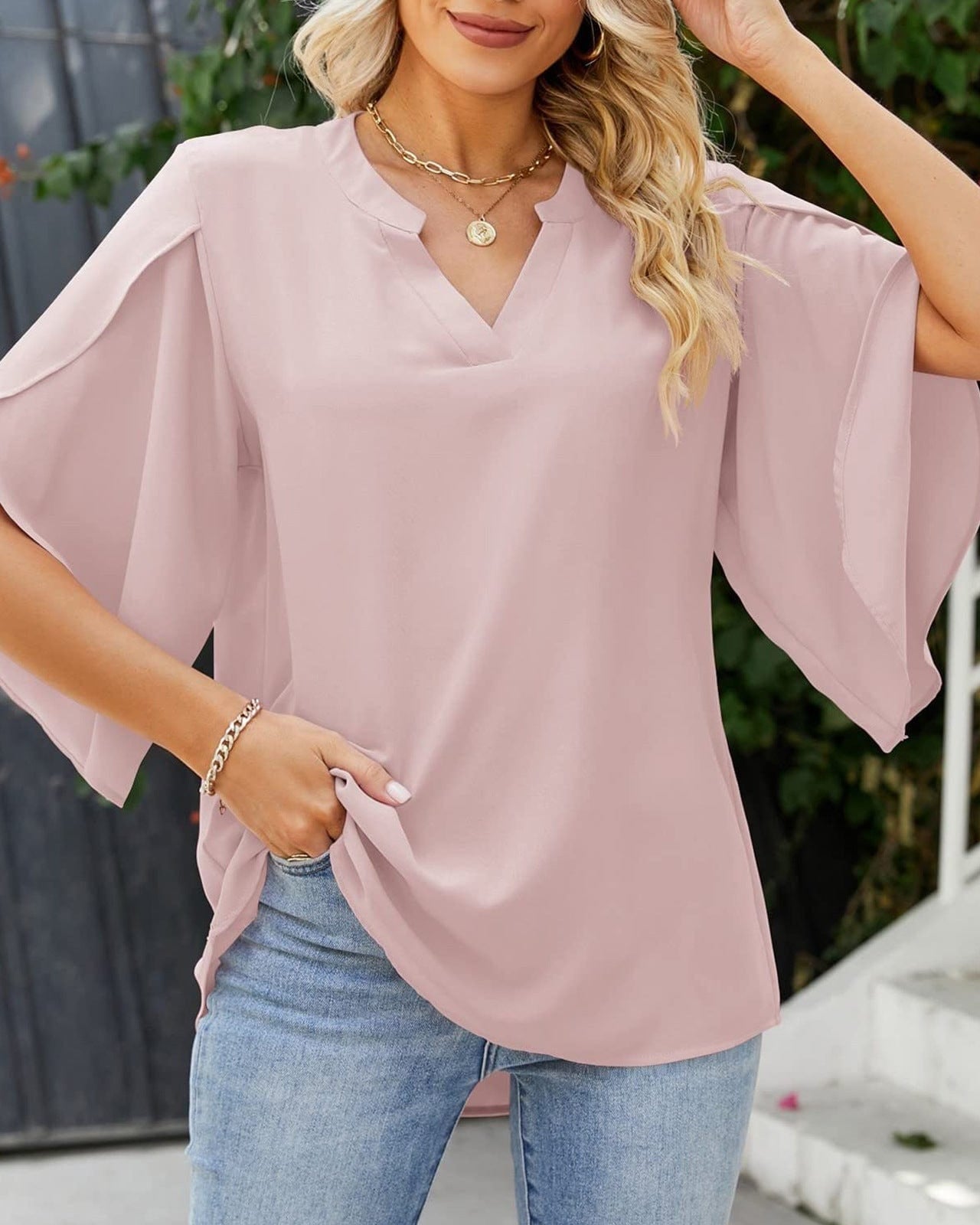 Leni™ - Elegant V-Neck Top