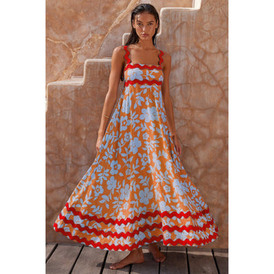 Ashly™ - Boho Slash Neck Maxi Dress