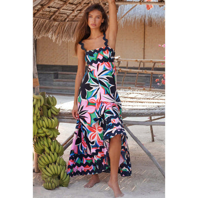 Ashly™ - Boho Slash Neck Maxi Dress