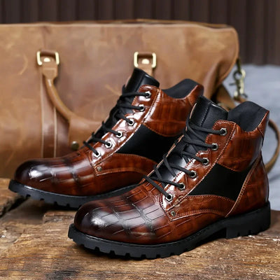 Isaac™ - Stylish Crocodile Chelsea Boots