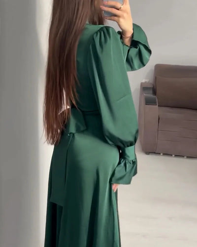Frost - Elegant Satin Maxi Dress