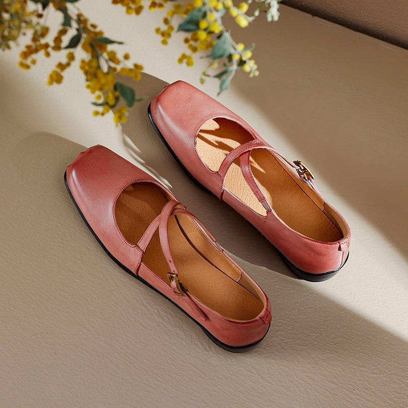Solenza™| Edith Leather Mary Janes