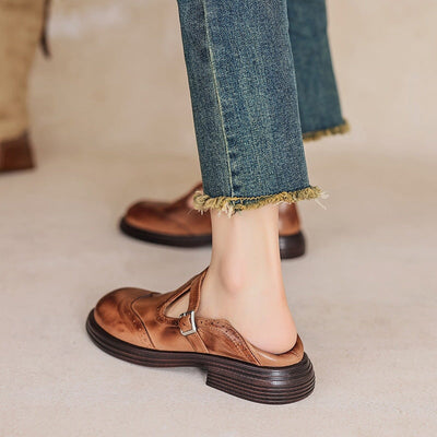 Solenza™| Risla Leather Mary Janes