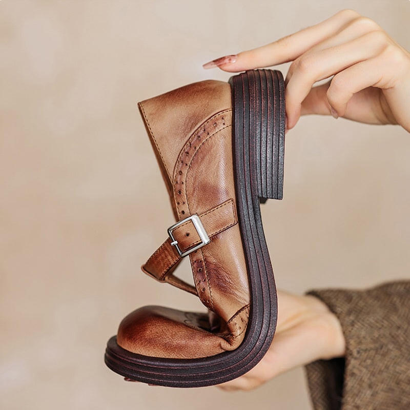 Solenza™| Risla Leather Mary Janes