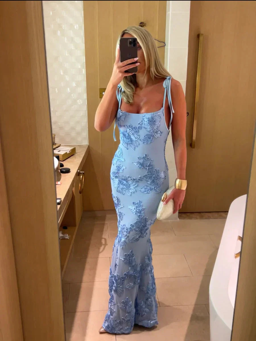Tansy - Elegant Embroidered Floor-Length Dress