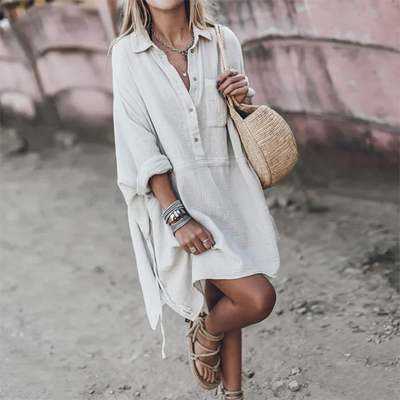 Dalia - Chic Shirt Dress in Cotton Blend
